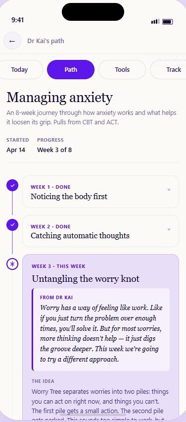 Between-session progress tracking